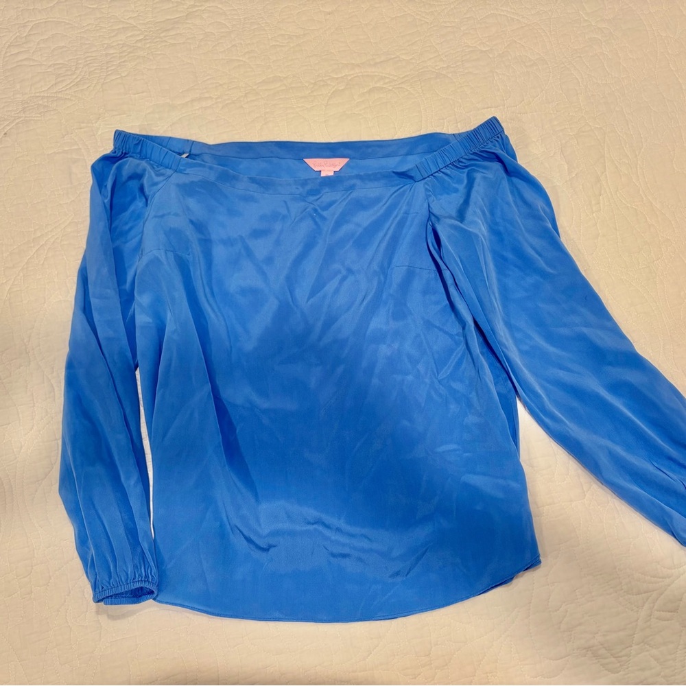 Lily Pulitzer Blue Off-Shoulder Blouse
